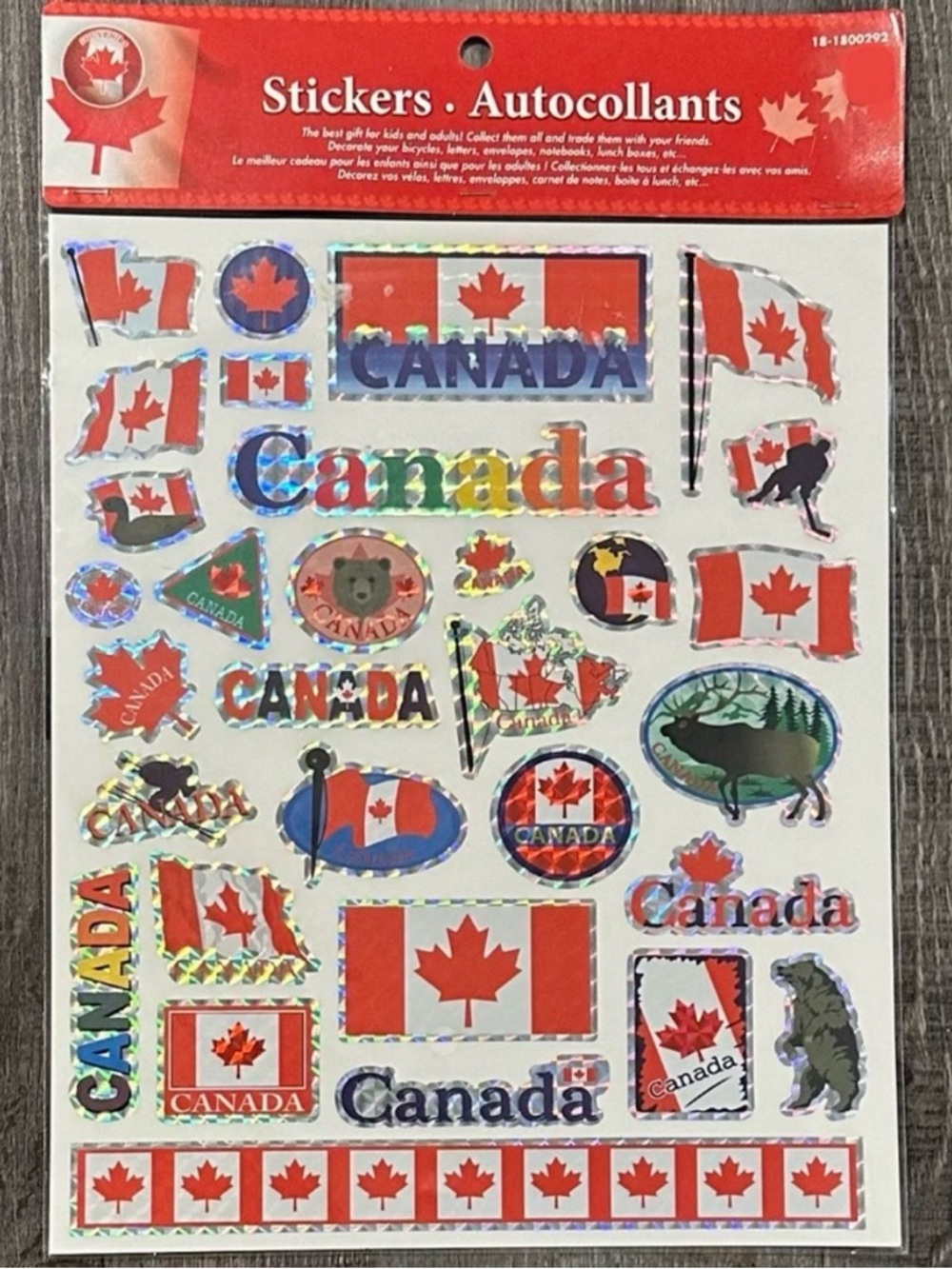 💞 New Canada Maple Leaf Holographic Travel Scrapbook Craft Sticker Pack
